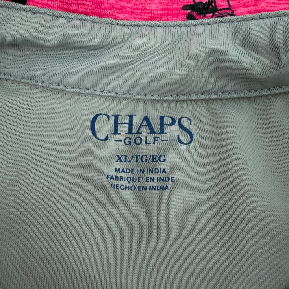 Chaps Golf Mens XL Pink Heather Golf Polo Shirt All Over Print‎ Cart Bottles - Picture 4 of 7